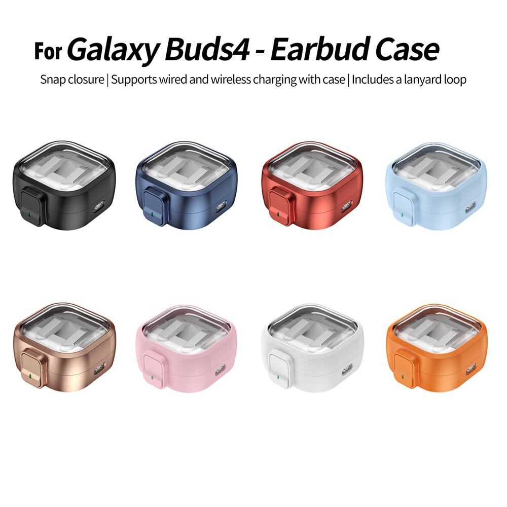 KEYSION Transparent Switch Lock Earphone Case for Samsung Buds4 4 Pro Hard PC Shockproof Headphone Cover for Galaxy Buds 4 Pro