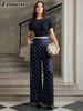 Wide Leg Pants for Women - Dot Casual High Waist Trousers
