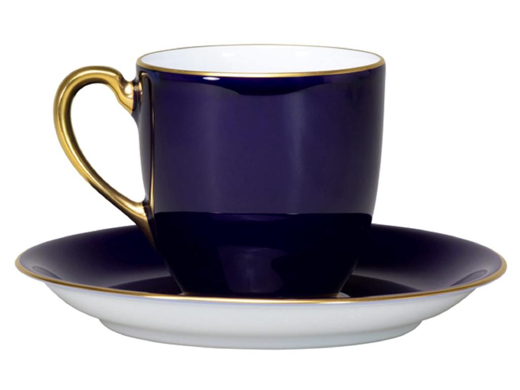 Okura Pottery <Direct Store Exclusive> Old Okura Reproduction Shape Lapis Lazuli Coffee Cup & Saucer, Coffee/Tea, Made In Japan, 125C/9001