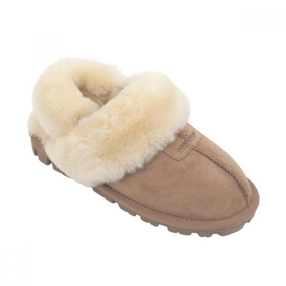 OZUGGWEAR Adult Cogette Slipper Wool Strap Fur Slipper Ozwce4tscb01