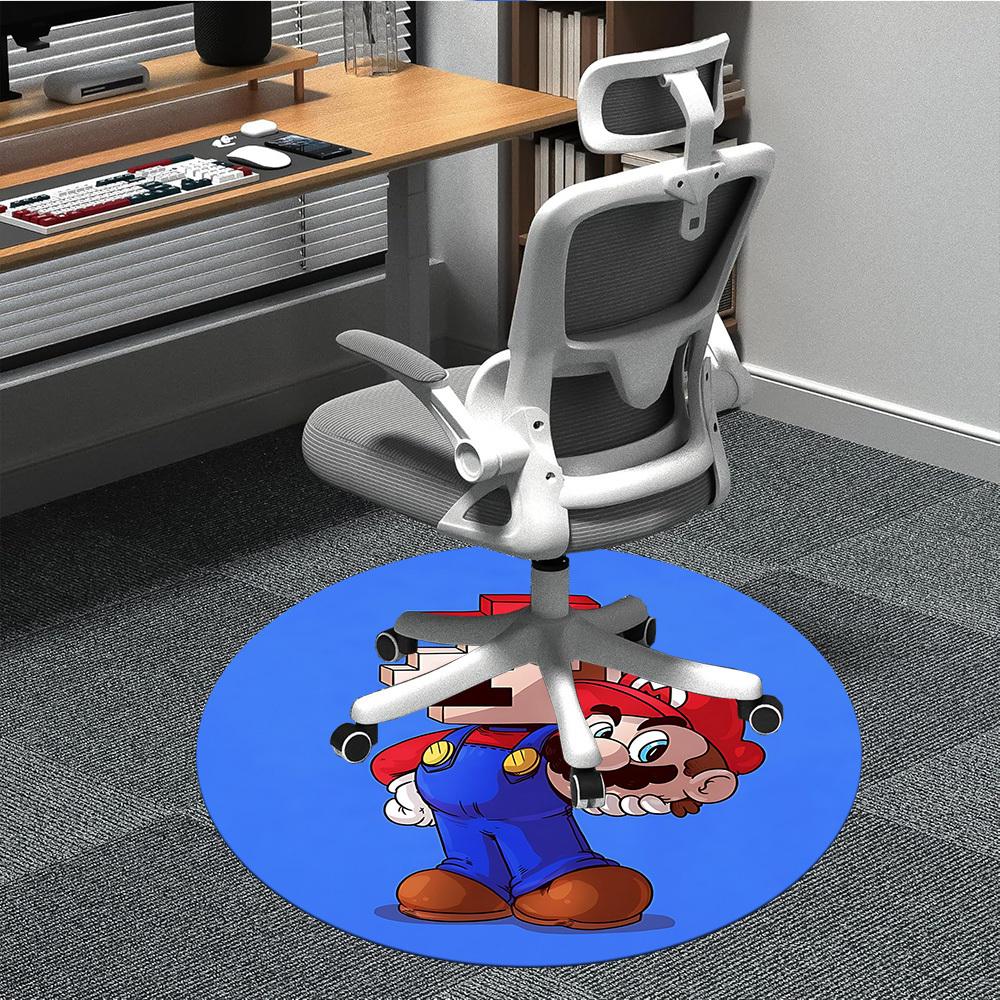 1pc Mario Pixel Art Office Round Area Rug, Under Office Chairs Bedroom Living Room Home Decor  a1022310