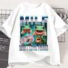 MILF Man I Love Frogs Funny Frog Meme Graphic T Shirt Vintage T-shirts Women Short Sleeve T-shirt Graphic T Shirts