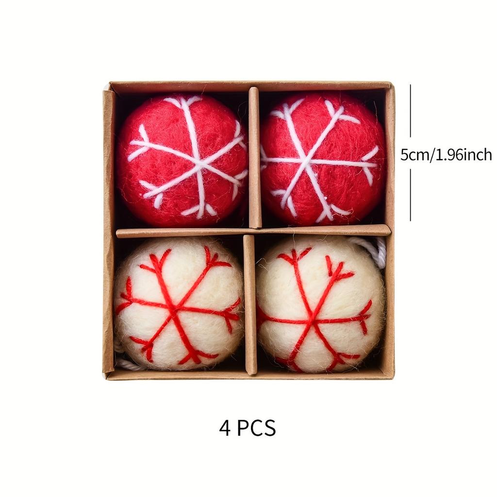 Wool Felt Snowflake Christmas Leaf Christmas Ball Gift Package Christmas Tree Decoration Ball Pendant Christmas Decoration