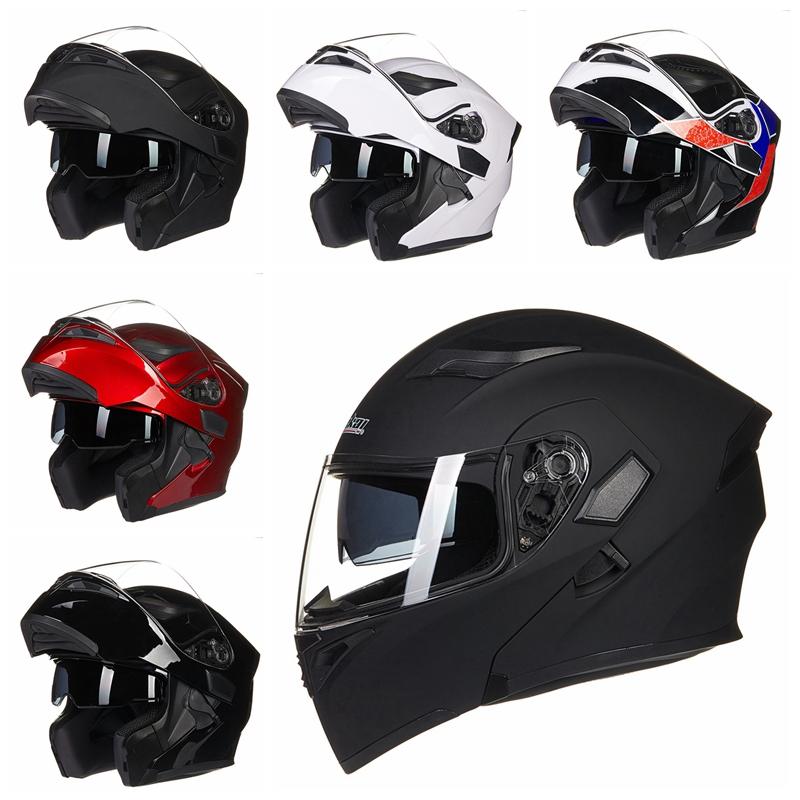 Kask motocyklowy z podwójną soczewką Zmywalny kask o aerodynamicznej konstrukcji