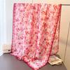 Spring And Summer Light Rhyme Floral Printing Simulation Silk Brocade Sunscreen Silk Scarf Long Scarf Shawl Versatile Headscarf Scarf