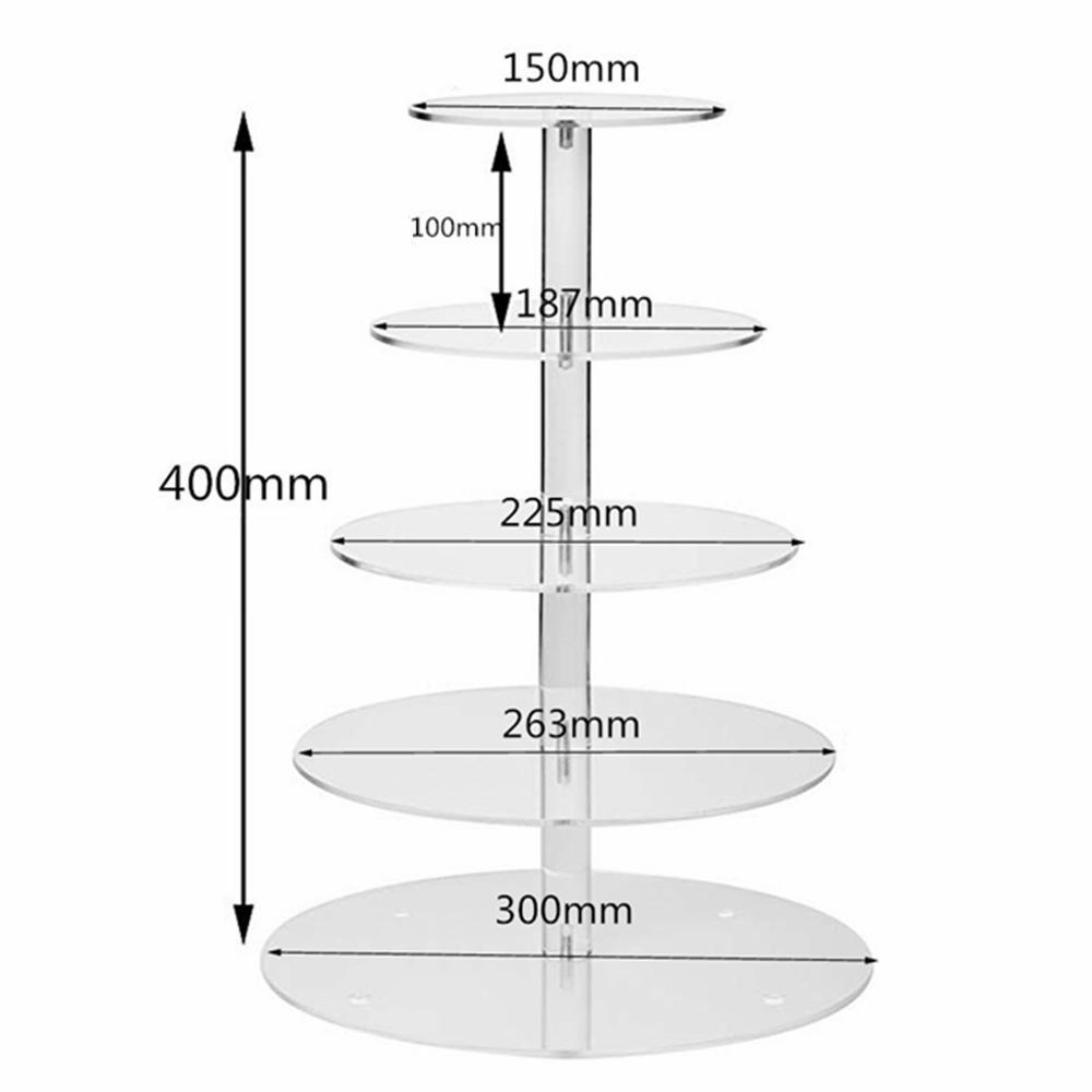 

3/4/5/6 ярусная прозрачная круглая подставка для торта, акриловая подставка для кексов, витрина, башня, украшение для свадьбы, дня рождения, вечеринки 5 Tier