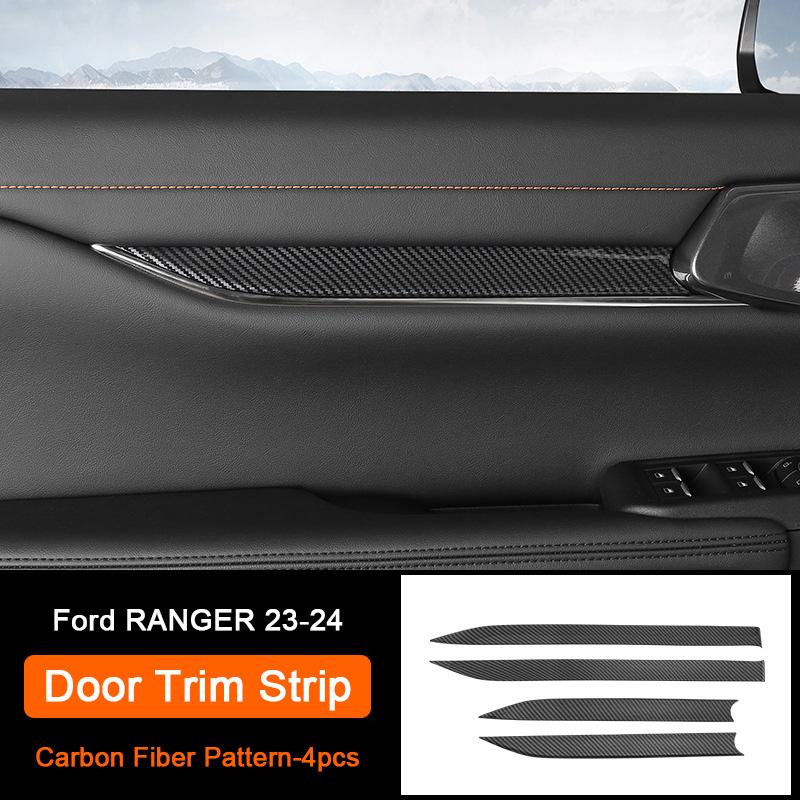 Carbon Fiber Interior Upgrade Overlay Covers For Ford Ranger Wildtrak T9 2023-2025 Rear Air Outlet Center Gear Shift Panel