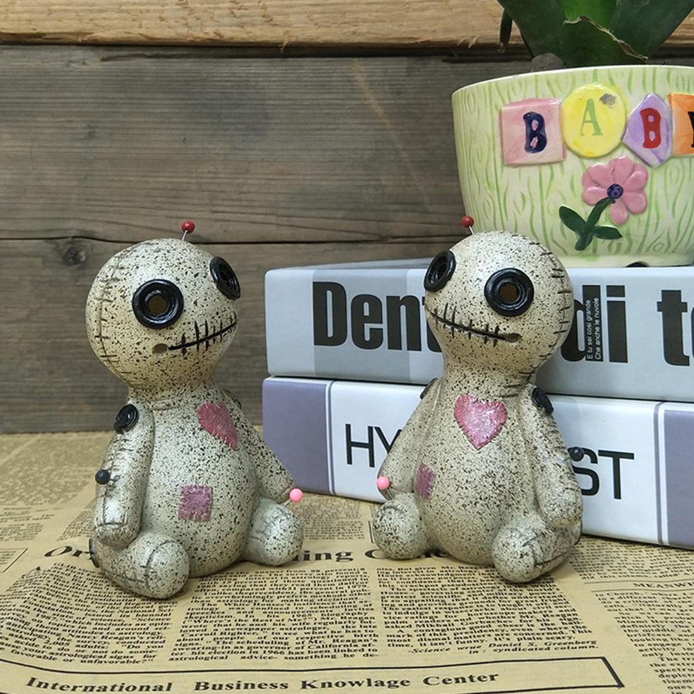 Hand-carved Voodoo Doll Cartoon Sprayable Voodoo Doll Cone Incense Burner Resin Censer Cursed Home Decoration Toy