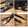 Brown Leather Suspenders Black Suspender Clip Simple Suspenders for Men  Gift