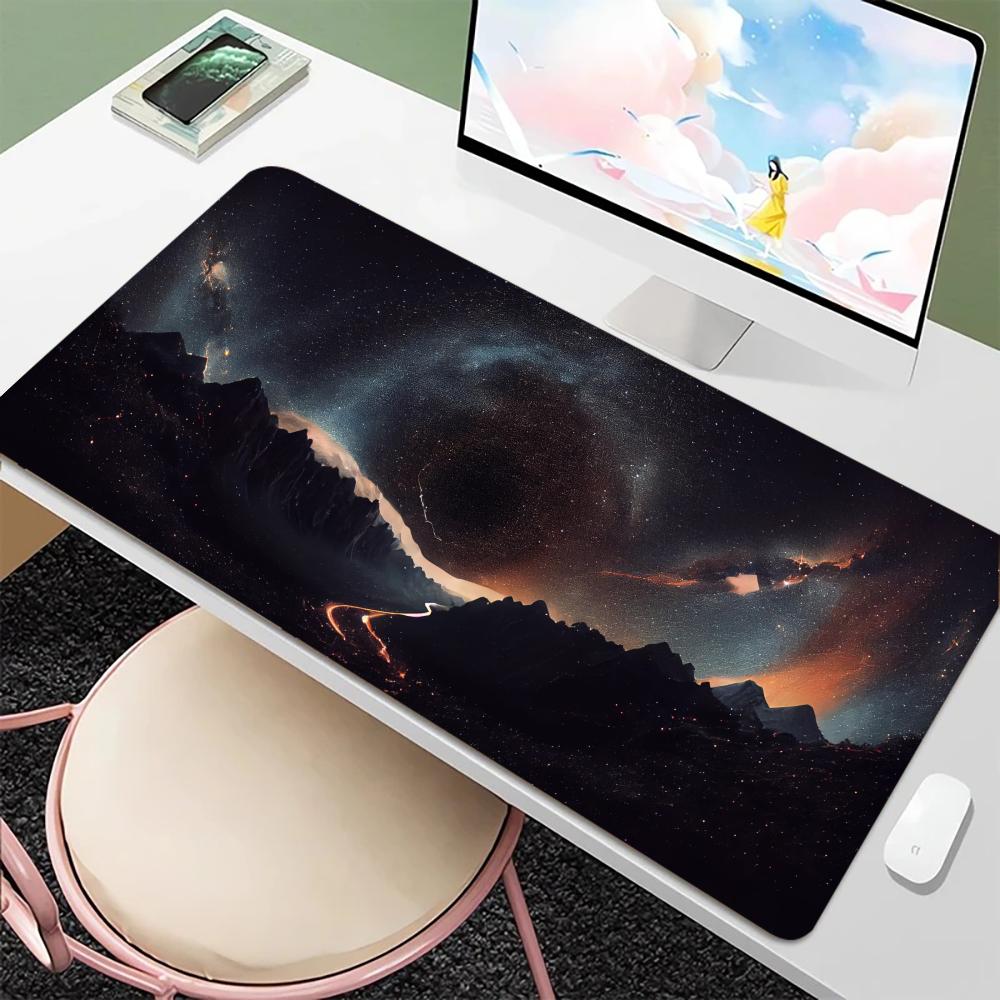 Cosmic Starry Sky Mountains Mouse Pad Large Gaming Game Rubber Deskmats XXL Non-Slip Computer Keyboard Mat Laptop Long Mousepad