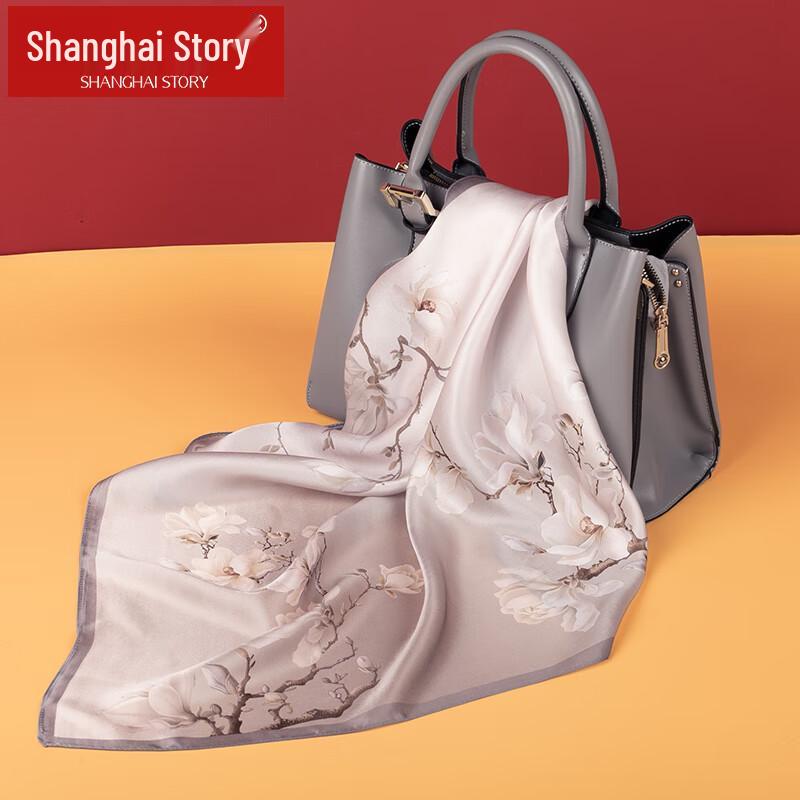 Shanghai Story 100% Mulberry Silk Medium Square Scarf