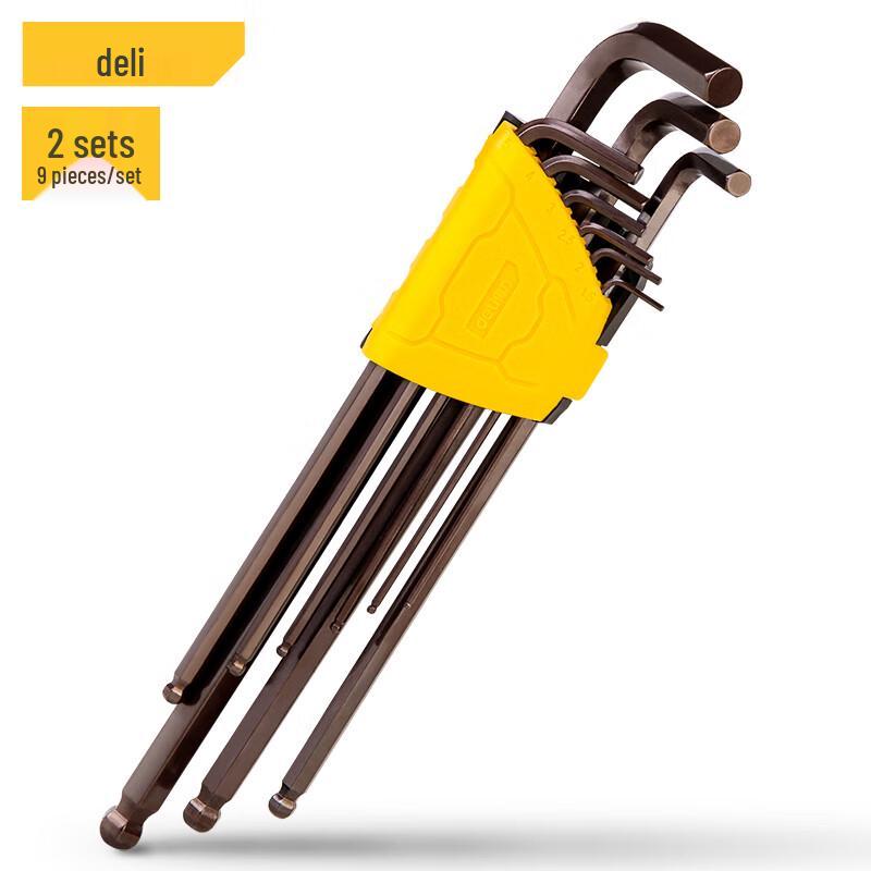 Deli Extra Long Ball-End Hex Key Set 9-piece set