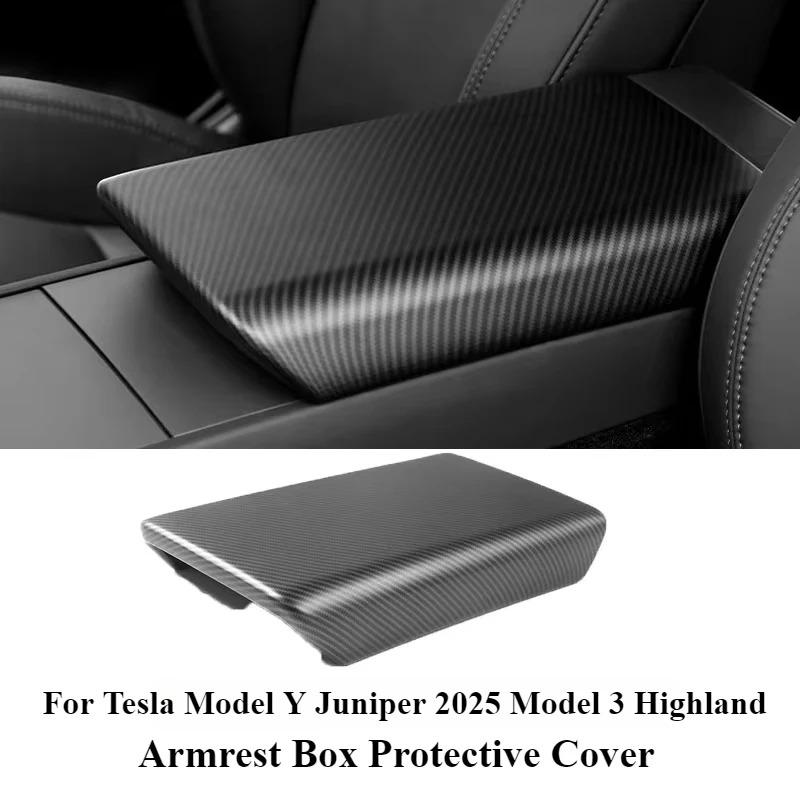 Armlehnenbox-Abdeckung für Tesla Model Y Juniper 2025 Model 3 Highland ABS Mittelkonsolen-Armlehnen-Deckel Schutzhülle Zubehör