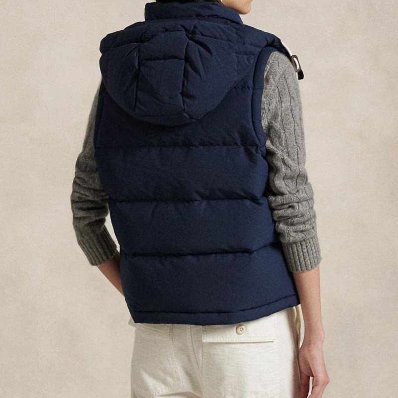 Polo Ralph Lauren FW24 Logo Embroidered Print Single-Breasted Solid Color Vest Women vest Dark-Blue WMPOOTWNN220095-410