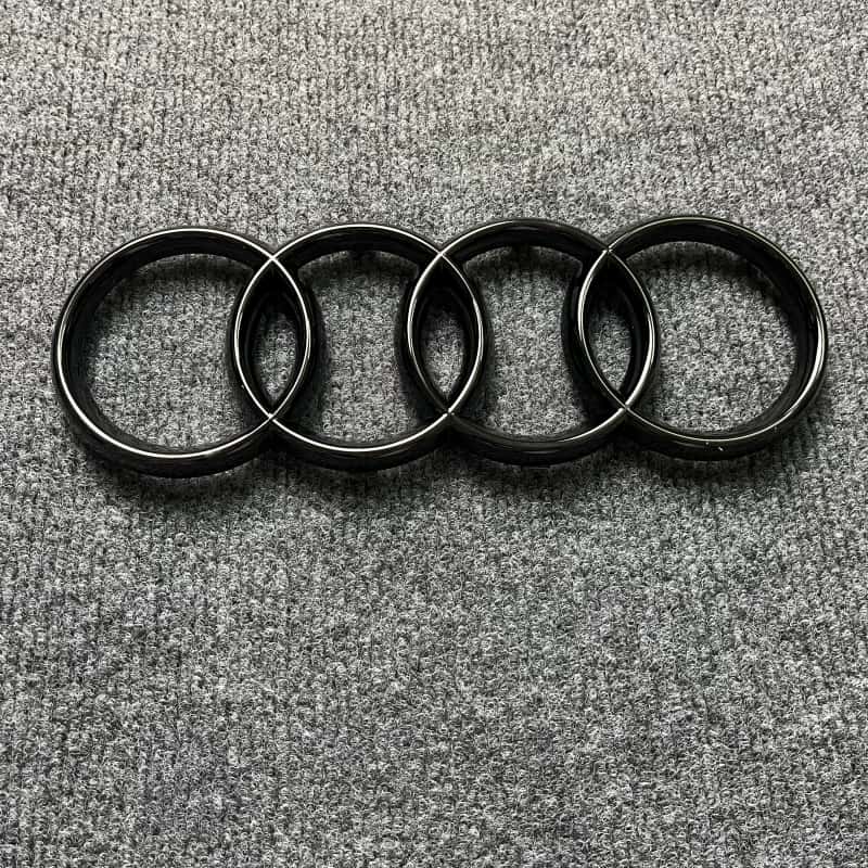 285mm Für audi Q5 2014-2019 4Ringe Logo ABS Schwarz Auto Motorhaube Frontgrill Emblem Heckklappen Emblem Q5 Aufkleber Quattro Sline Emblem