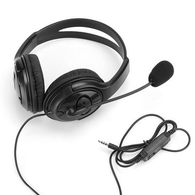 ABS Lightweight Computer Mobile Phone Gaming Headset Moving Coil 3.5mm Call Headphone for PS4Black