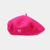 Vintage Wool Beret For Women With Heart Embroidery And Sun Protection For Fall Winter Fashion