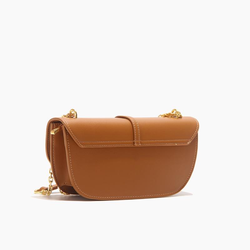 Guangzhou Haute Couture Women's Bag OEM Leather Lock Shoulder Bag Niche Design Messenger Bag Chain Underarm Bag