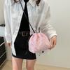 Internet celebrity sequins fashion drawstring small bag women 2025 spring new versatile ins shoulder messenger bag bucket bag