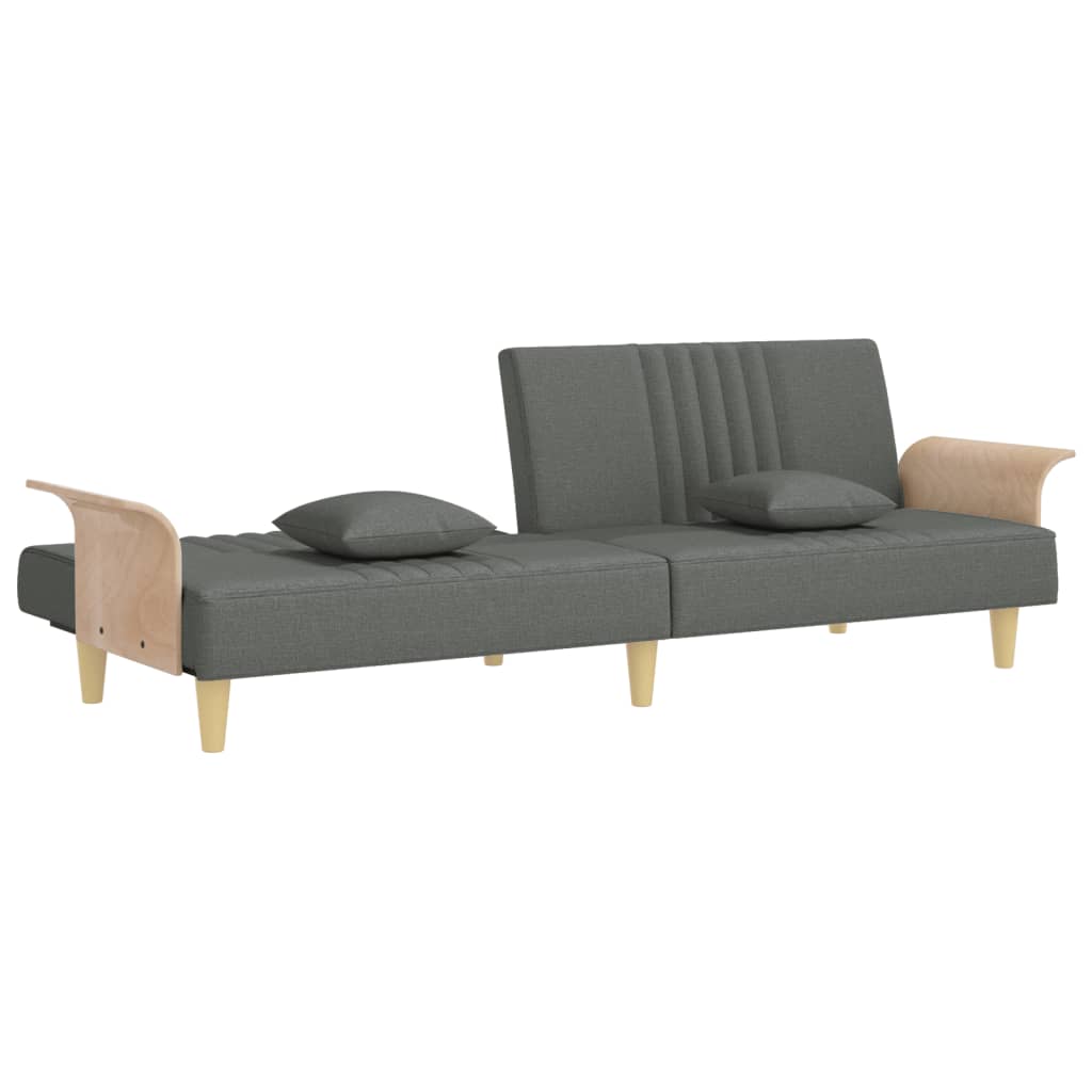 Dark Gray Fabric Sleeper Sofa with Armrests