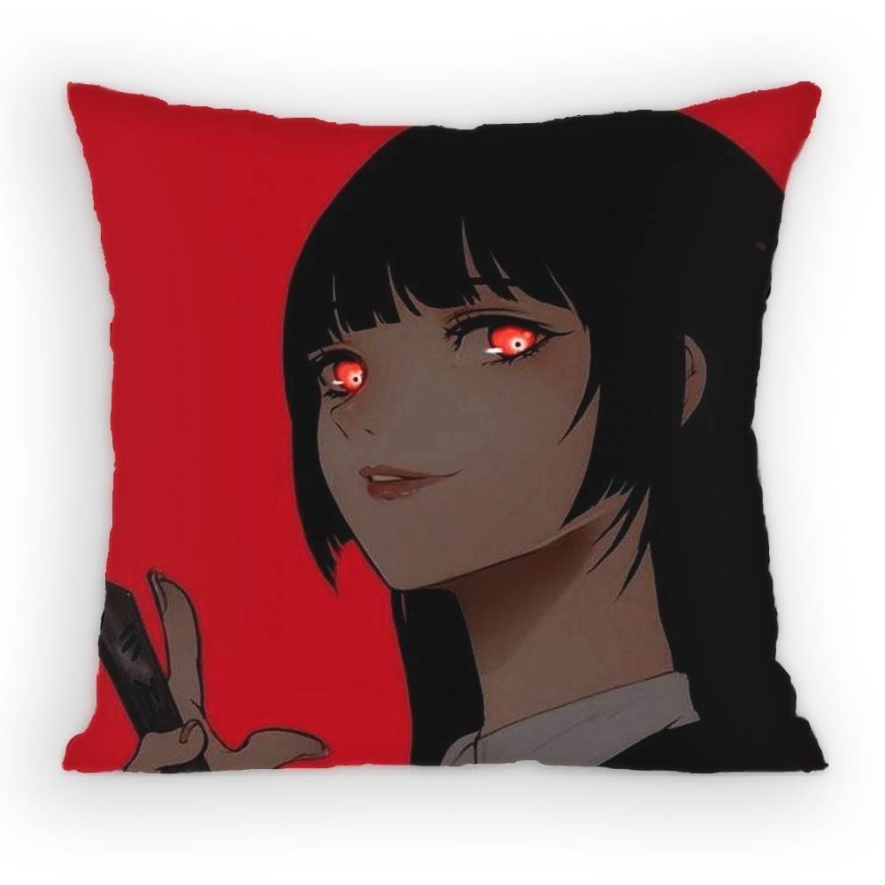 Anime KKakegurui Pillow Case Antidustmite Pillowcase Invisible zipper silky short plush Sofa cushion cover