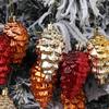 New Christmas Tree Pendant 9cm6pcs with Glossy and Matte Pinecone Christmas Balls