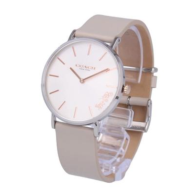 Perry Watch 36mm Leather Strap Silver X Gray 14503116 [Coach] Women's [Item]