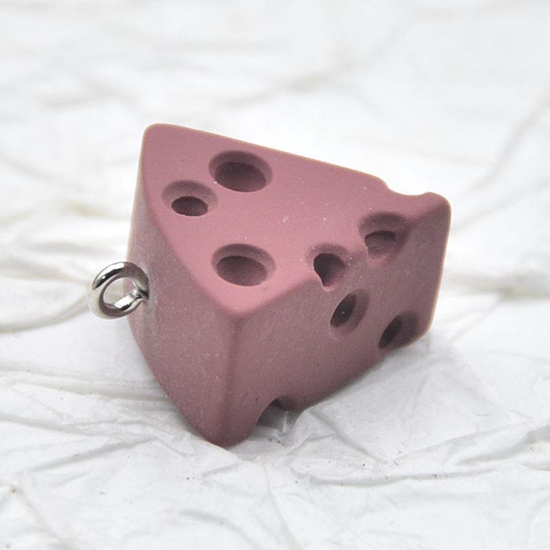 Colorful Resin Triangle Cheesecake Keychain Charm коричневый