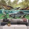 Dinosaurier Wald Druck Home Decor Wandteppich Wandbehang Wildlife Art Thema Ästhetik Wohnzimmer Schlafzimmer Dekor Hängender Vorhang