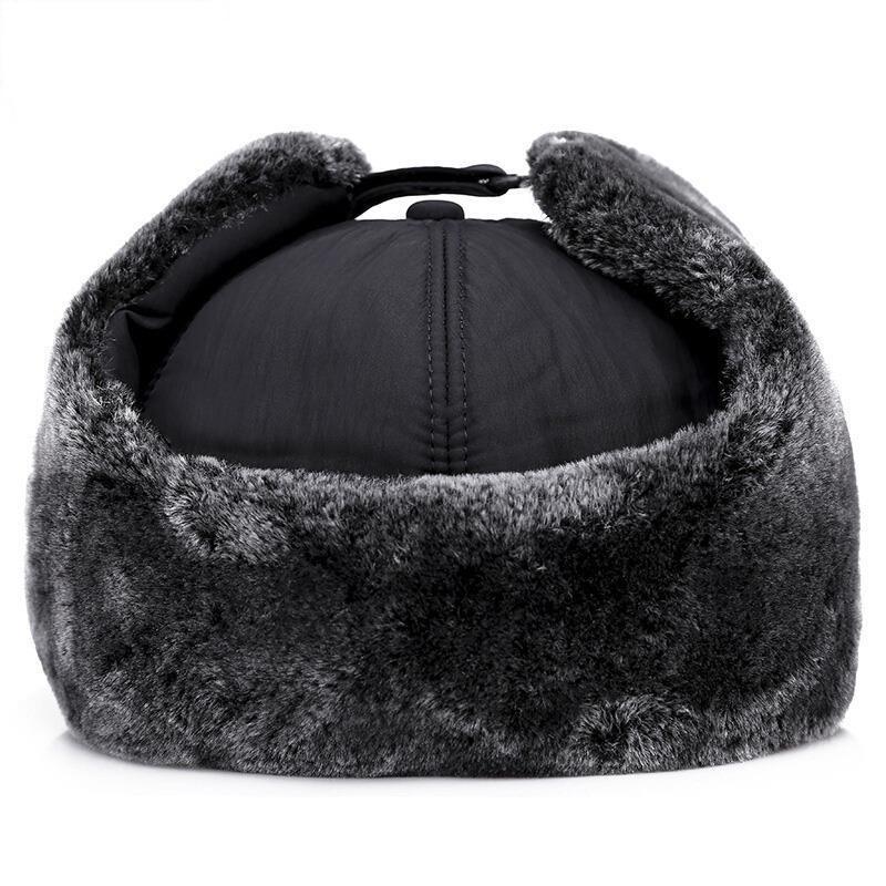 Men's Thick Velvet Lei Feng Winter Hat for Middle-aged and Elderly - Warm Knitted Design