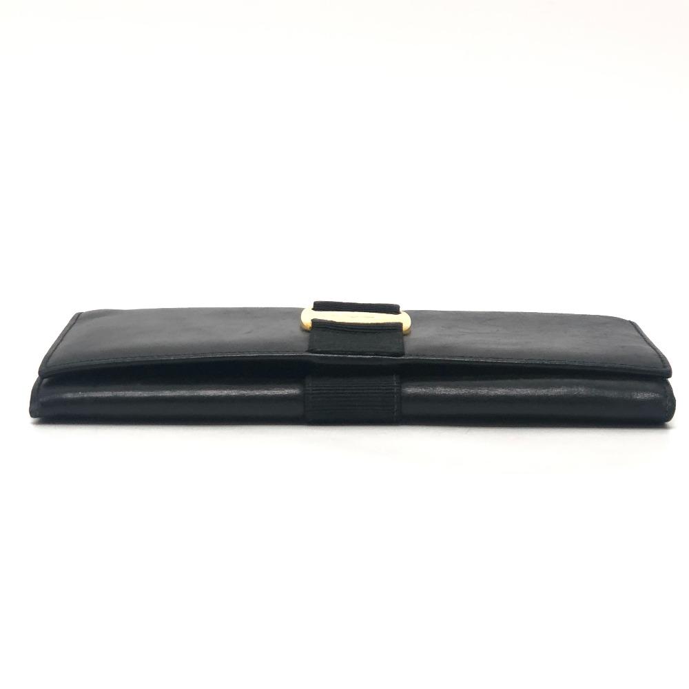 Salvatore Ferragamo Vala Wallet Long Wallet Bifold Long Wallet Leather Black