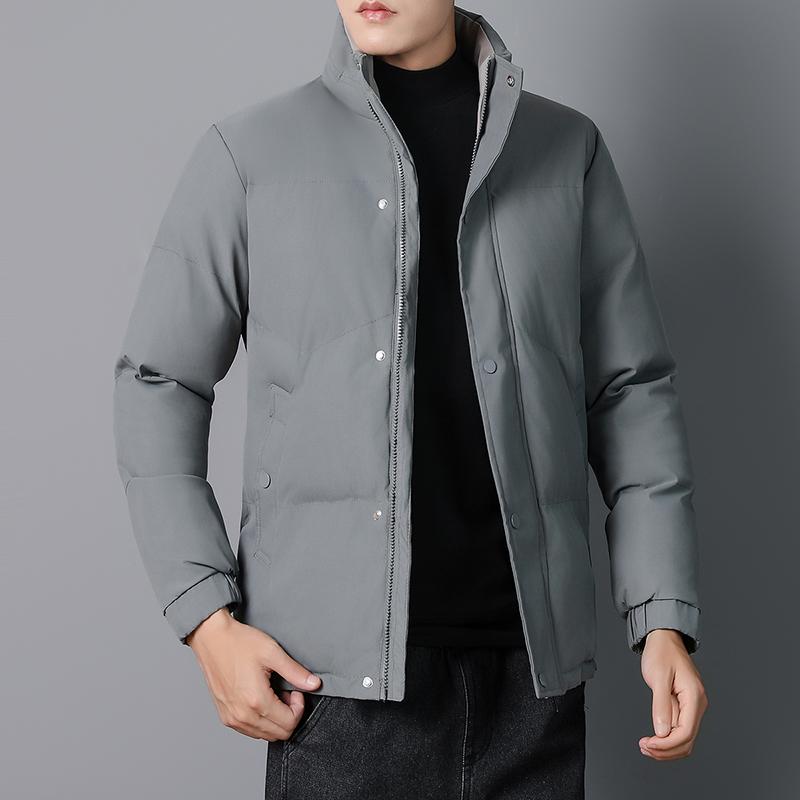 Winter Cotton Jacket Men's Loose Standing Collar Down Cotton Jacket Casual Fashion Warm Thick Cotton Jacket
