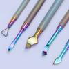 Spingicuticole in Acciaio Inossidabile Arcobaleno Pinzetta Lime per Unghie Rimozione Smalto Gel UV Cura Manicure Strumento Pulisci Solco