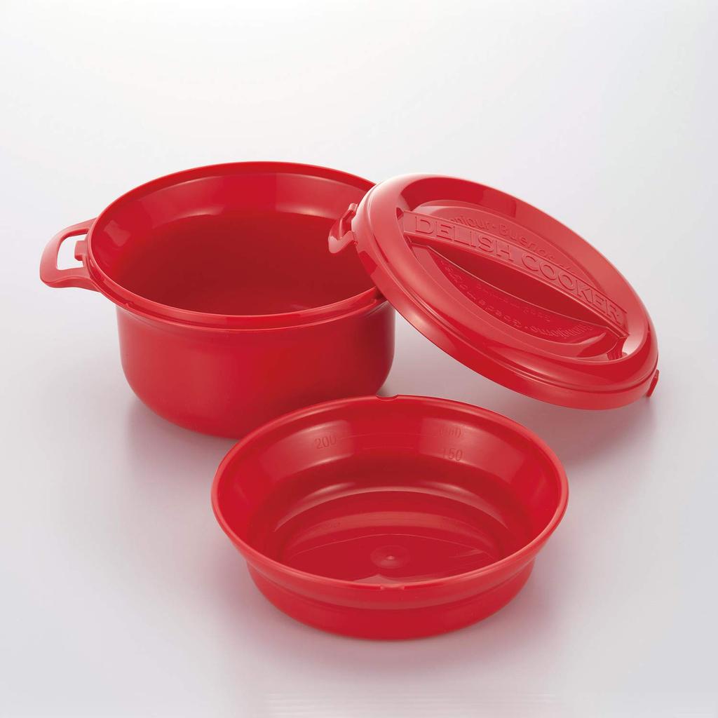 MI Creations Microwave Cooking Pot Morning Cooker 740ml Red KB-710