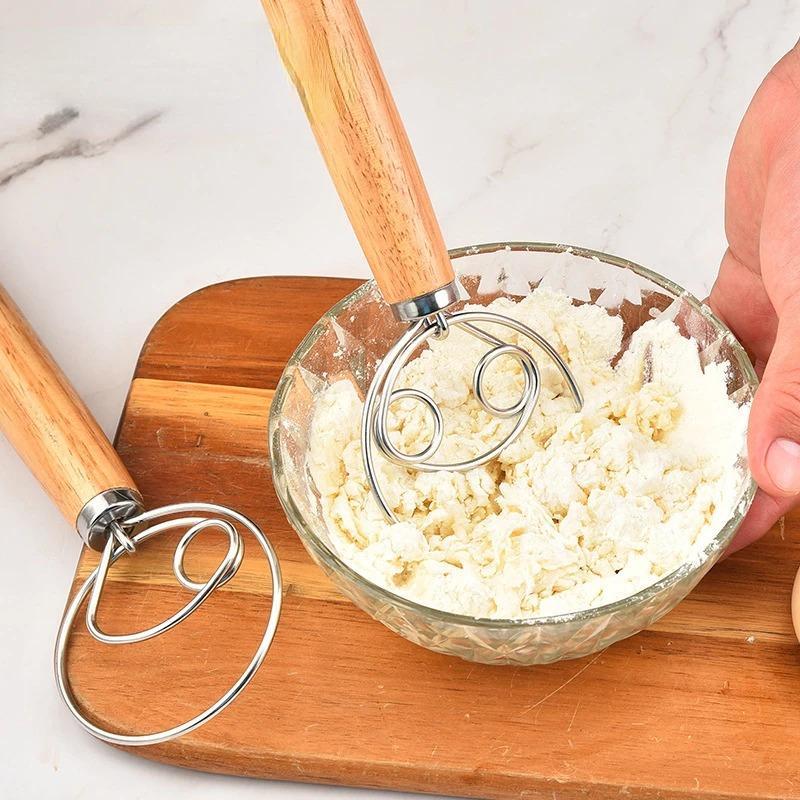 Große Hand Dänischer Teig Schneebesen Brot Mixer Edelstahl Kuchen Gebäck Teig Mixer Stick Schneebesen Küche Backen Mixer Werkzeuge