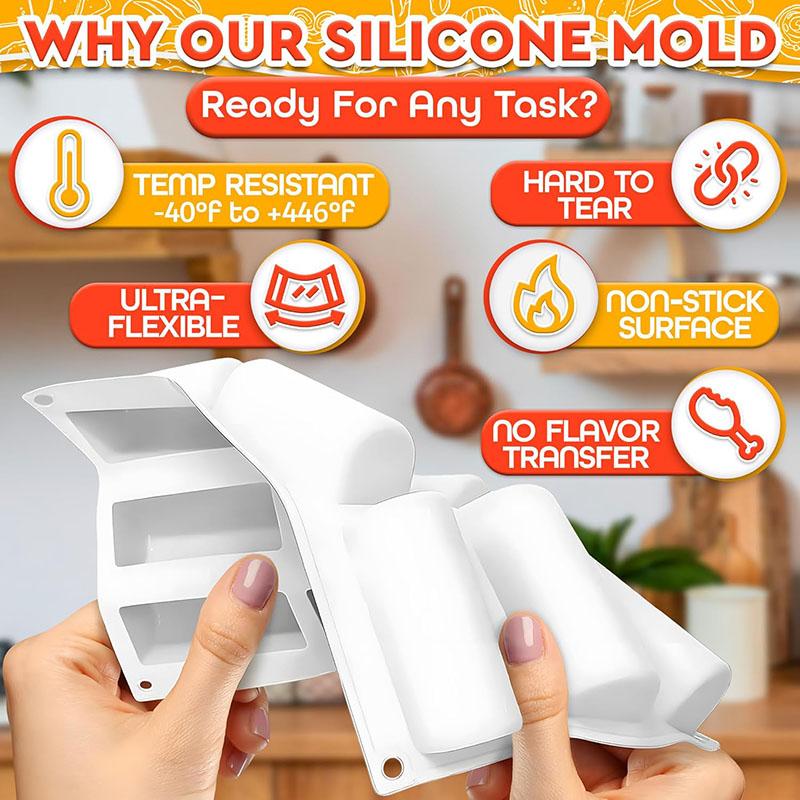 3D Cylinder Silicone Dessert Mold Twinkie Pan Mousse Cake Baking Tools For Granola Bar Roll Log Ice Cube Tray