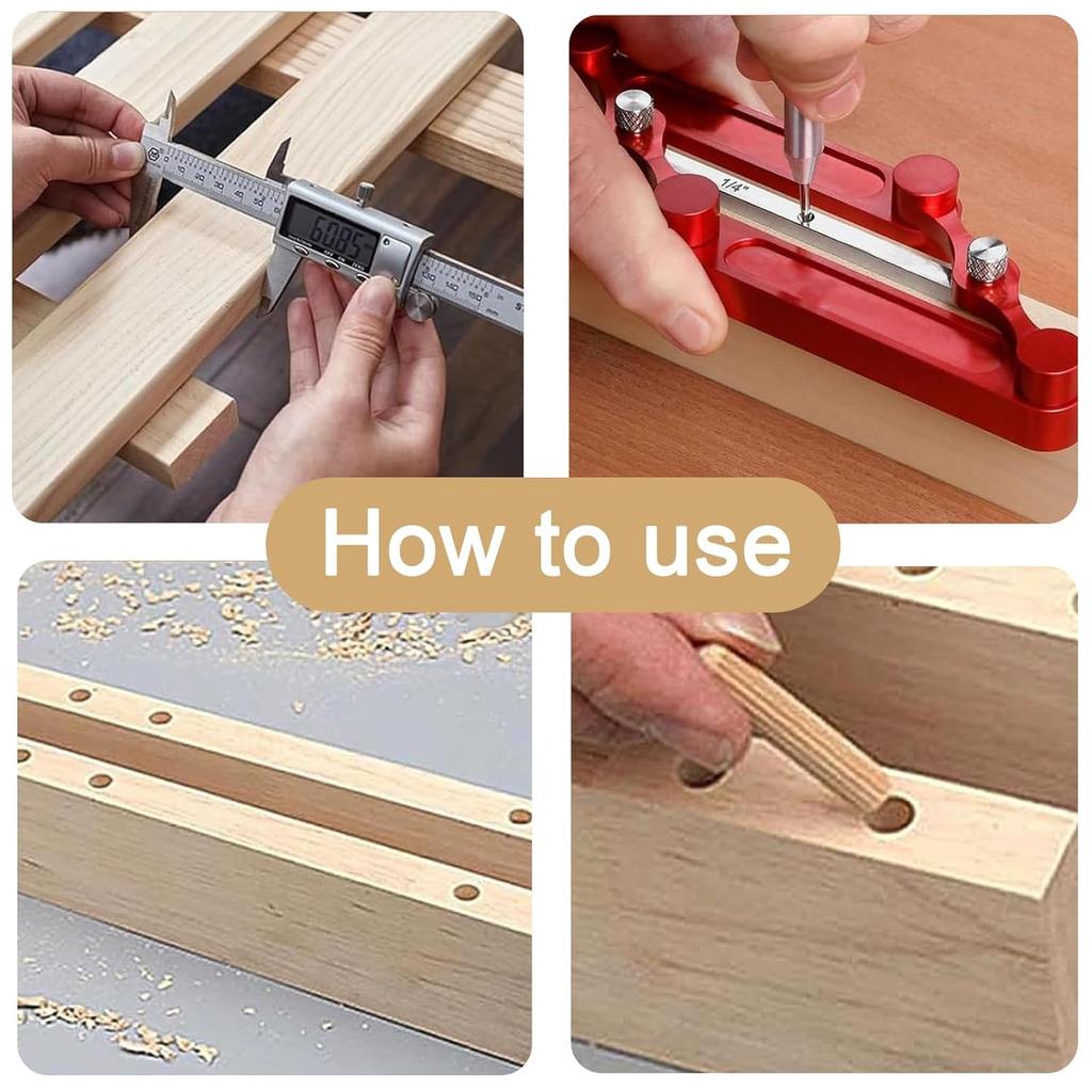 Center Gauge, Woodworking Center Scribe Offset scribing Centering Tool, can be Replaced with Different Specification Marking Rod (inch+metrication)