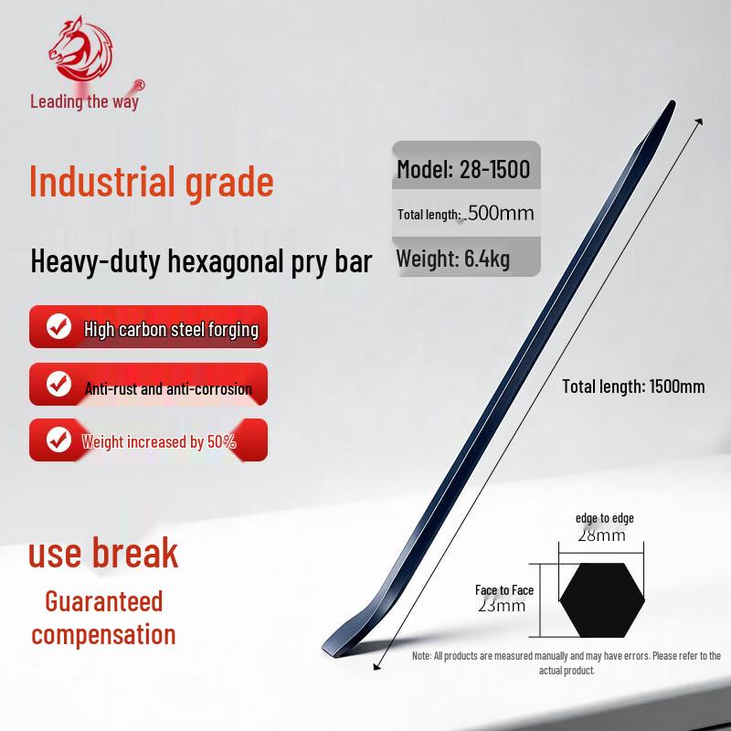 Heavy-Duty Hexagonal Pry Bar