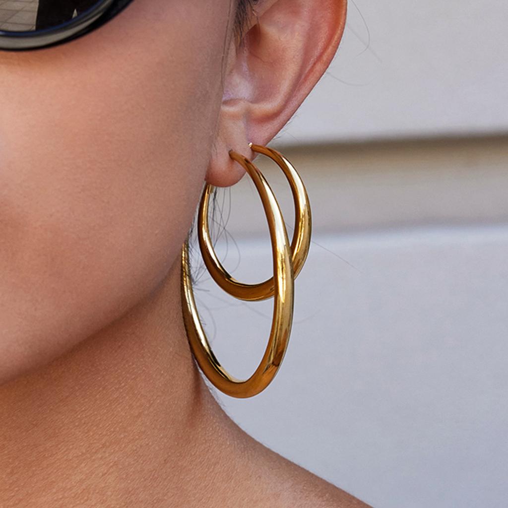 Yori Popular Stainless Steel Large Hoop Earrings for Unisex Men Women High Quality Versatile Jewelry Waterproof