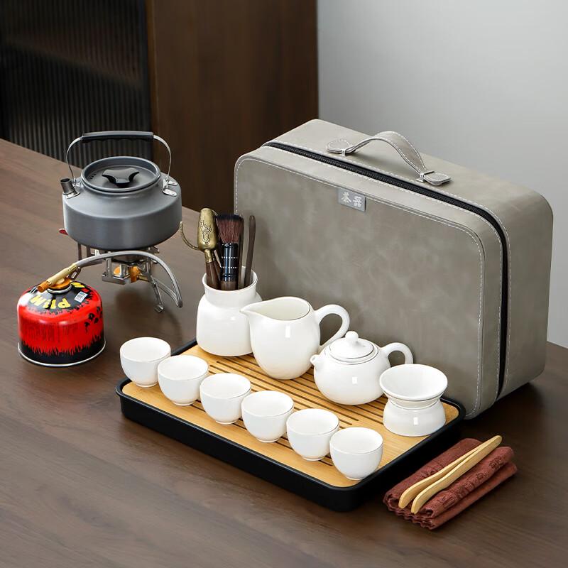 Lainuo Mutton Fat Jade Porcelain Xishi Tea Set (10-Piece)