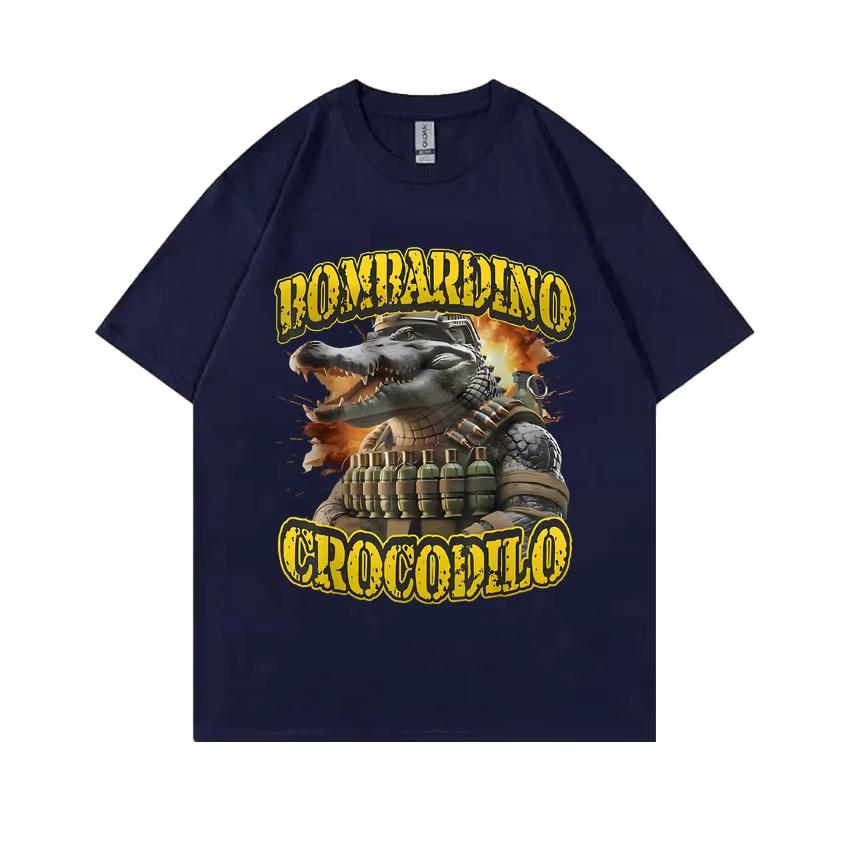 Bombardiro Crocodilo Graphic Tshirt Italian Brainrot Funny Tshirt Men Women Casual Joke Humor T-shirt Male Fashion Streetwear