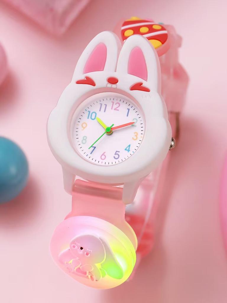 Cute cartoon rabbit watch cool lights quartz watch, suitable for Halloween Christmas gift