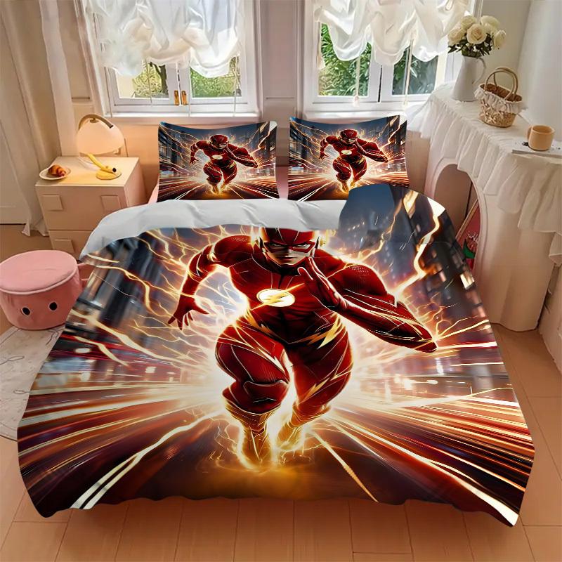 3pcs Flash Speed Bedding Set, Soft Polyester Duvet Cover and Pillowcases Machine Washable Seasons All Suitable & Guest Room Decor270