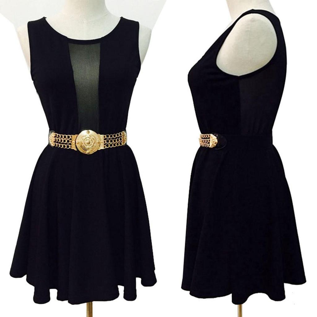 Flower Chain Belt Elegant Hollow Diamond Fashion Waist Chain Belt Metal Dress