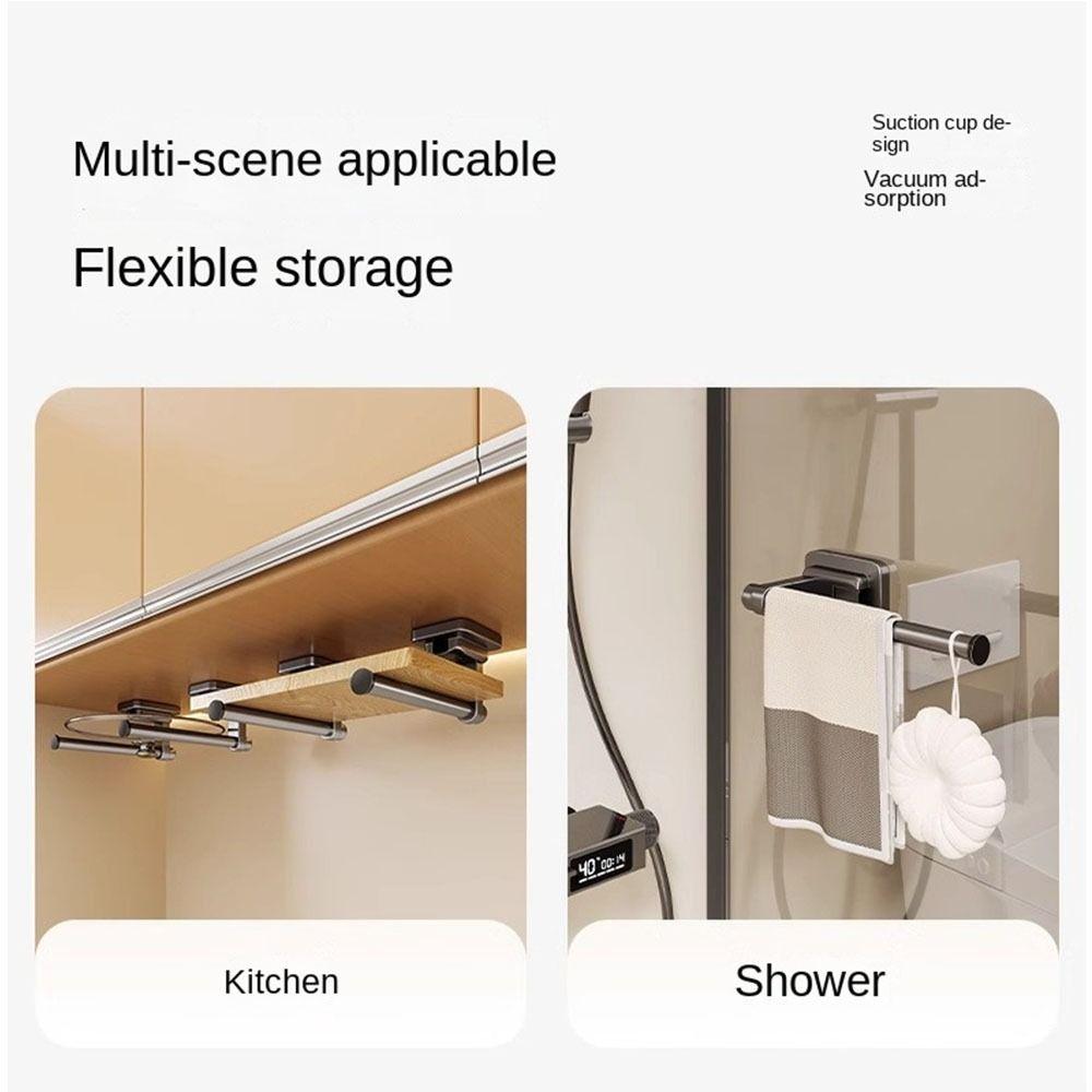 Water-proof Cling Film Storage Rack No Punching Roll Paper Holder Bathroom