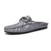 Fashion Summer Half Shoes For Men Dress Shoes Mules Man Slides Leather Casual Shoes Backless Loafers Slippers Flats Sandals 2025