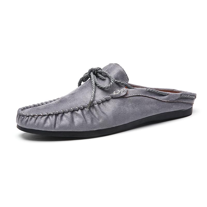 Fashion Summer Half Shoes For Men Dress Shoes Mules Man Slides Leather Casual Shoes Backless Loafers Slippers Flats Sandals 2025