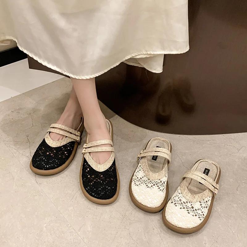 New Fashion Women Sandalias Fisherman Shoes Woman Mesh Breathable Flat Soft Bottom Women Sneaker Mujer Shoes Flats Shoes