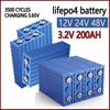 Solar Rechargeable 3.2V 200AH CALB Lifepo4 Lithium Iron Phosphate Battery 12V 24V 48V Scooters Battery Pack