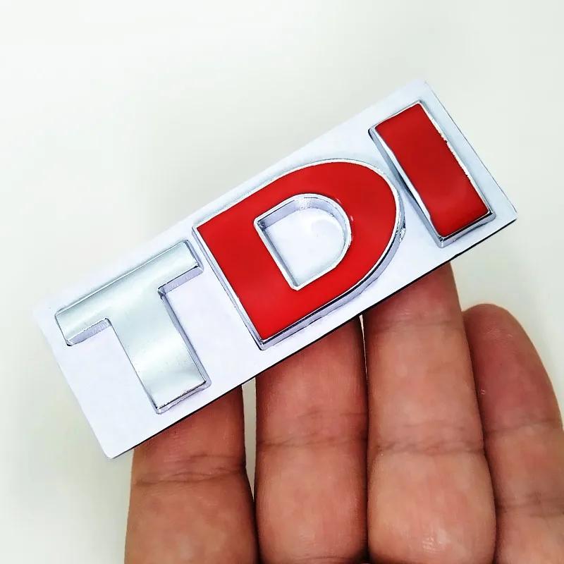 CJOZW1 3D Metal Car Logo TDI Rear Trunk Badge Sticker Front Grill Emblem For Volkswagen VW Polo Golf 4 6 7 MK6 Touran Jetta Passat B5